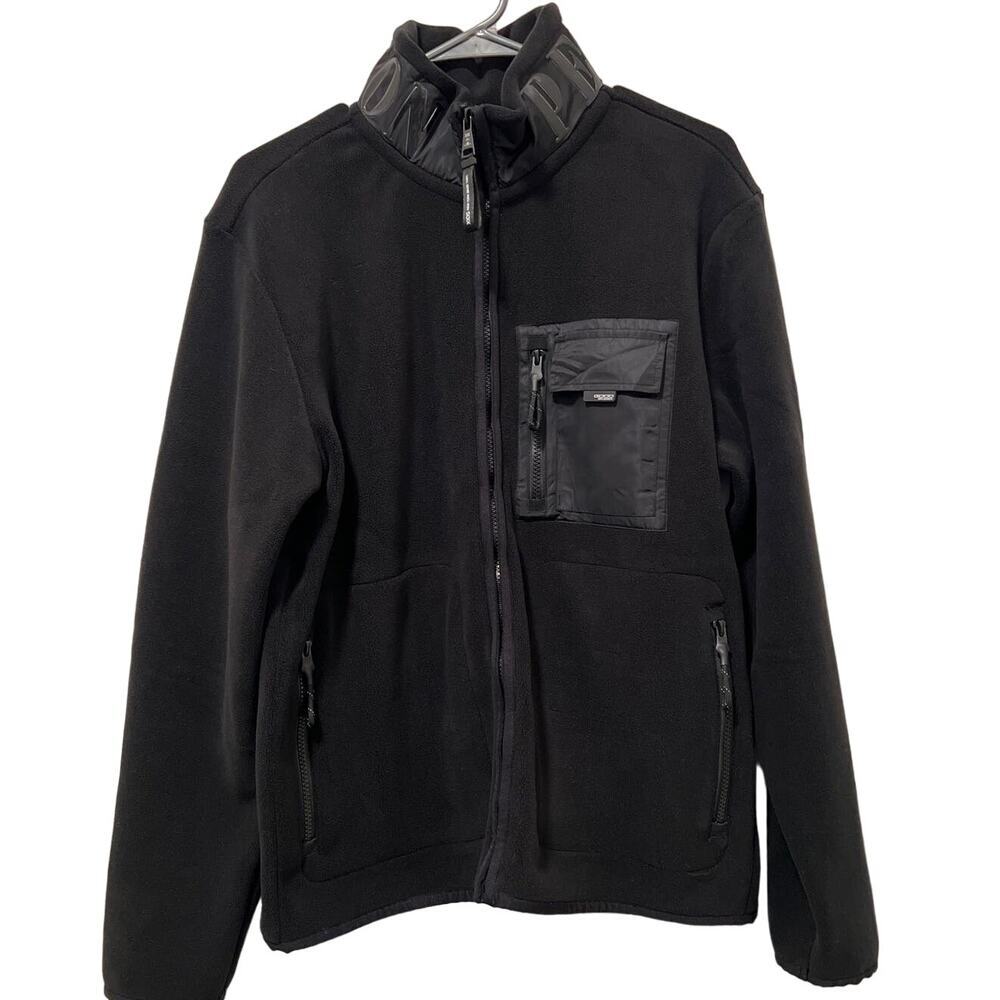 XIOS Fleece Persuasion Zip Up Sweater Jacket Black Size L